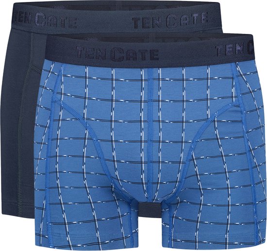 Basics shorts check blue 2 pack voor Heren | Maat S