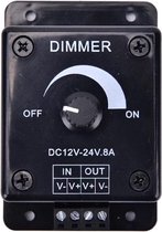 Vermogensregelaar / Dimmer - Opbouw Dimmer - 12-24V/8A - Zwart