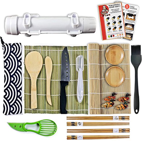 Kit Sushi Maker Con Sushi Bazooka - Set Completo Per Sushi Fai Da Te, Include Tappetino In Bambù - Foto 6