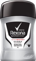 Rexona Men Active Protection + Déodorant Invisible On Noir et White - Stick 6 x 50 ml - Motion Sense Deo Sans Alcohol - Déodorant Homme Pack économique