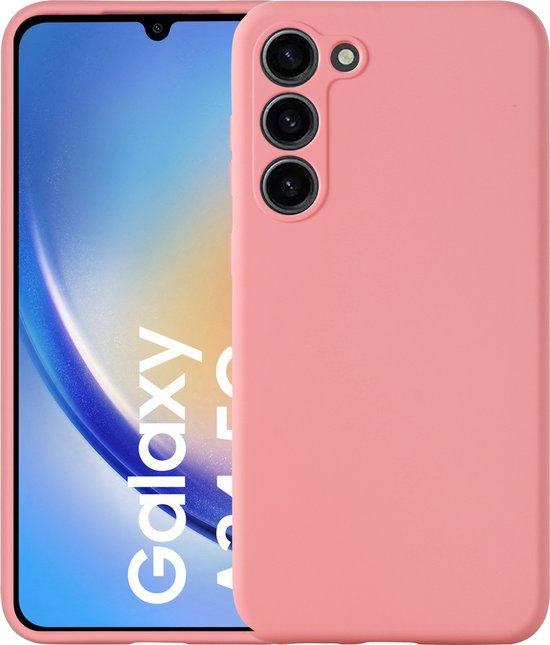 Coque Samsung Galaxy A34 - Coque arrière en TPU souple - couche intérieure en microfibre - Rose