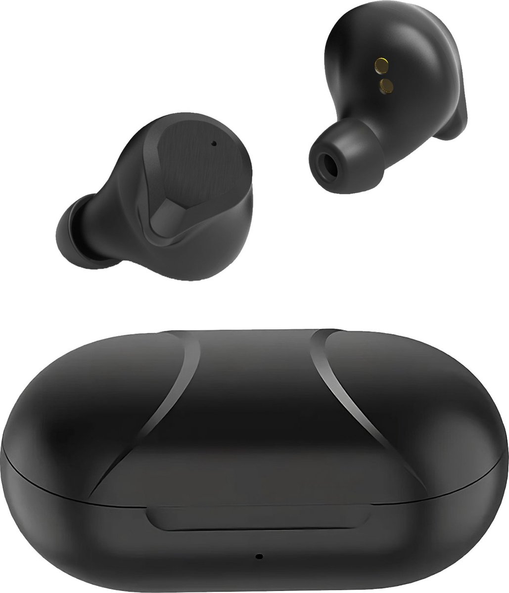 Nubex® Sport Go - Volledig Draadloze Oordopjes – Zweet- en regenbestendig - EXTRA BASS - USB-C - Touch - Sport oortjes - Bluetooth - Blijven altijd zitten - Zwart