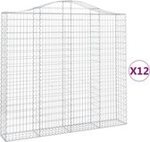 vidaXL-Schanskorven-12-st-gewelfd-200x30x180/200-cm-ijzer