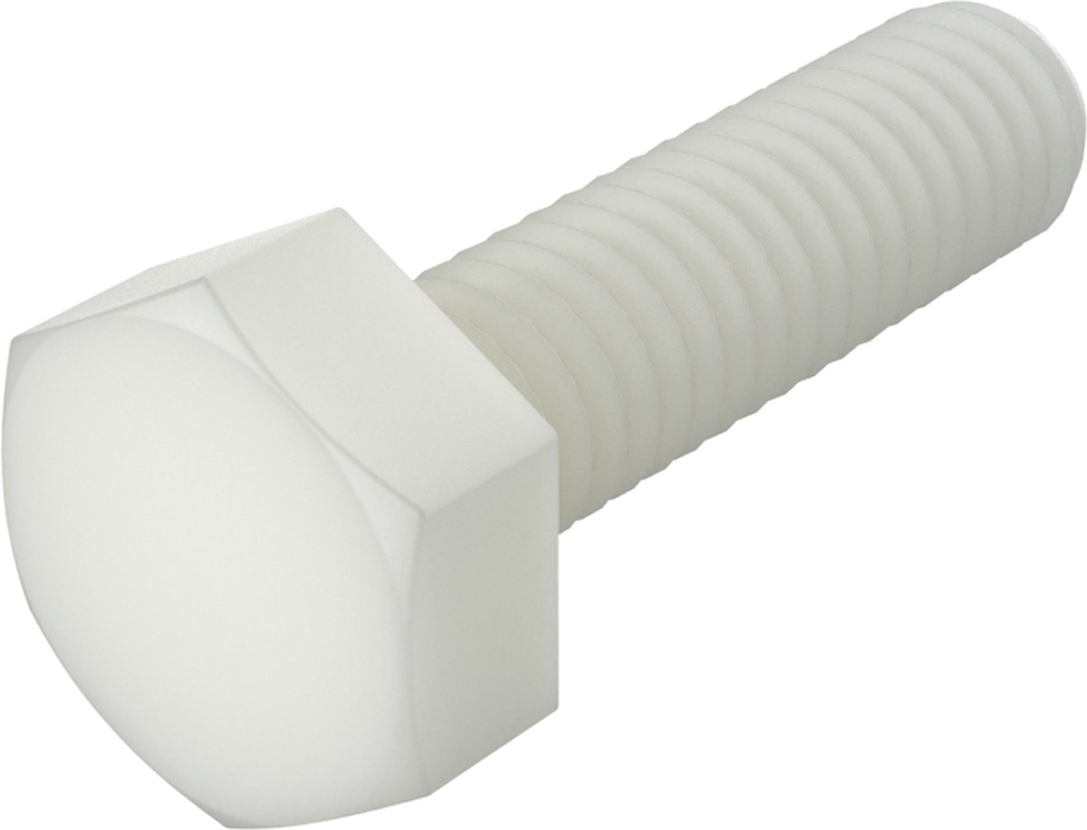(6 STUKS) M12x20 TAPBOUT ZESKANT NYLON (POLYAMIDE) DIN 933 (ISO 4017)