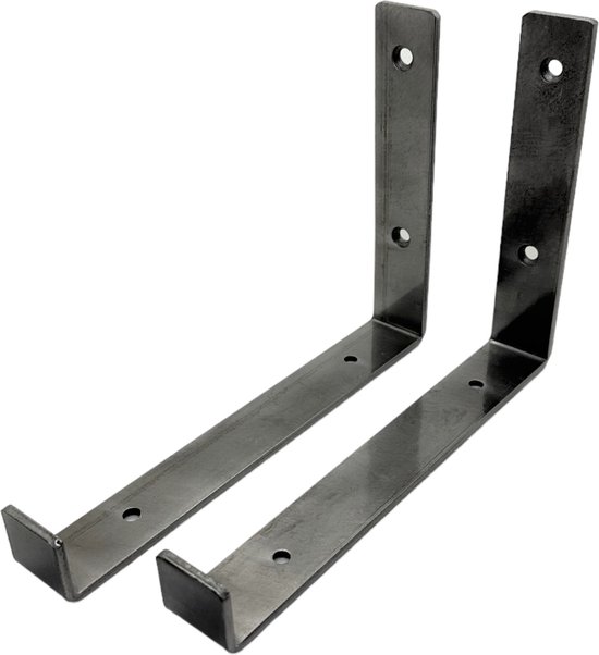 GoudmetHout Industriële Plankdragers L-vorm UP 35 cm - Staal - Mat GoudmetHout Industriële Plankdragers L-vorm UP 35 cm - Staal - Mat