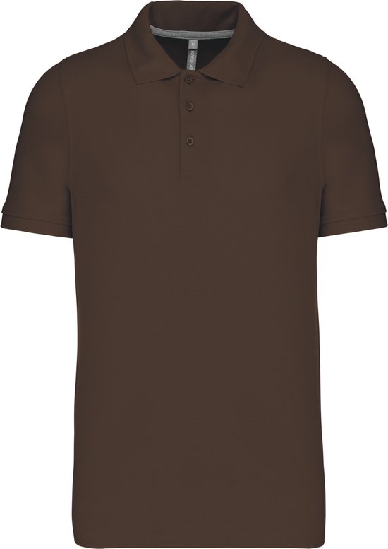 Herenpolo korte mouwen met knopen merk Kariban Chocolate - 3XL