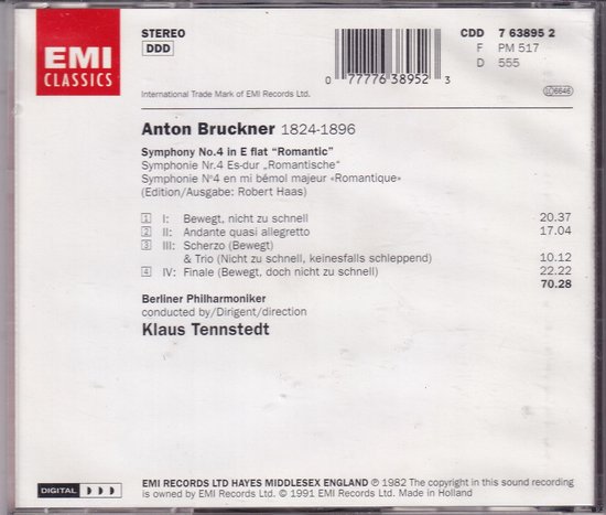 BRUCKNER - SYMPHONY NO. 4