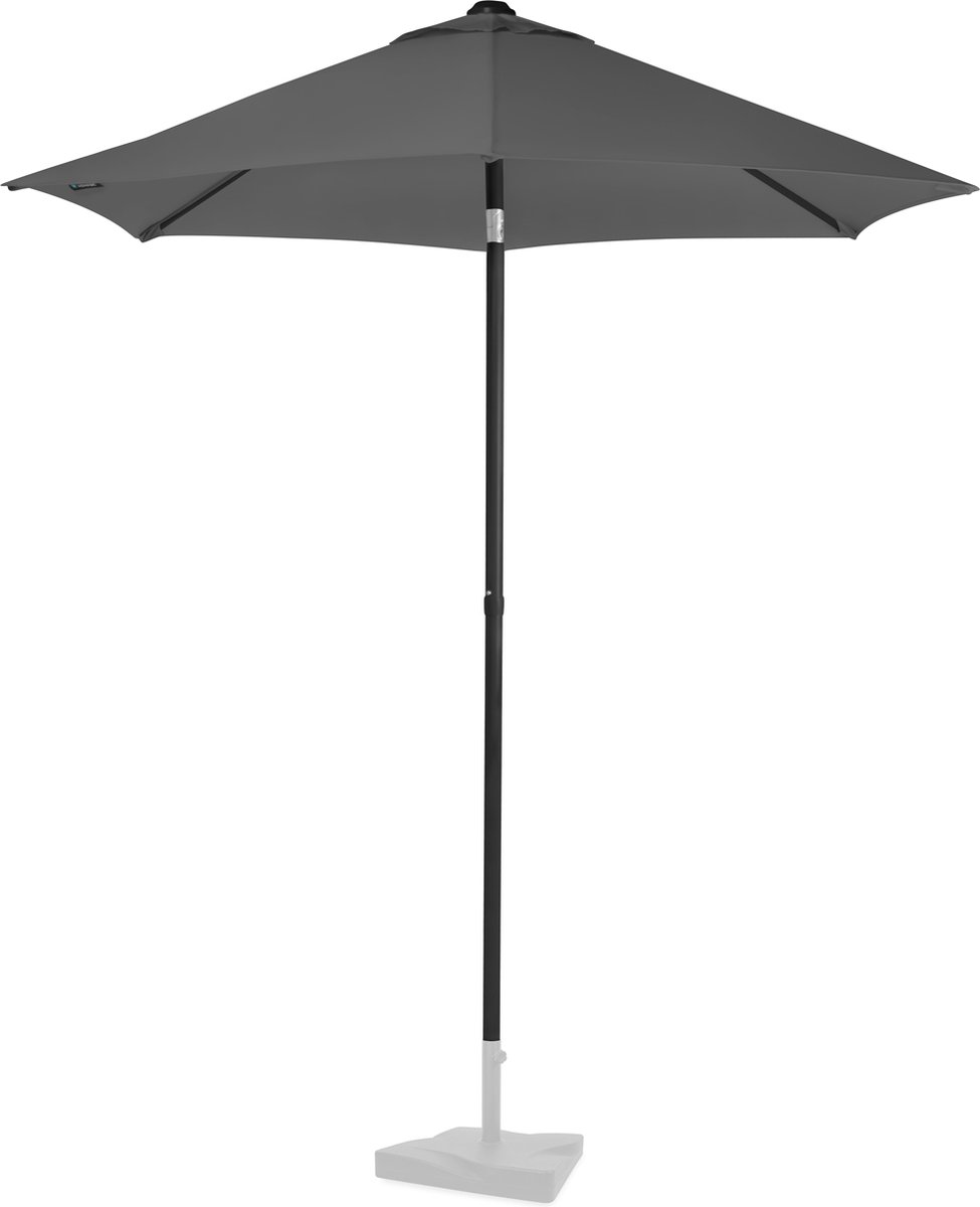 Bol.com VONROC Premium Parasol Torbole – Ø200cm - Duurzame stokparasol – UV werend doek - Grijs – Incl. beschermhoes aanbieding