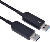NÖRDIC USB3-F005 - Actieve USB Glasvezelkabel - USB-A naar USB-A - USB3.1 - 10Gb/s - 5m - Zwart