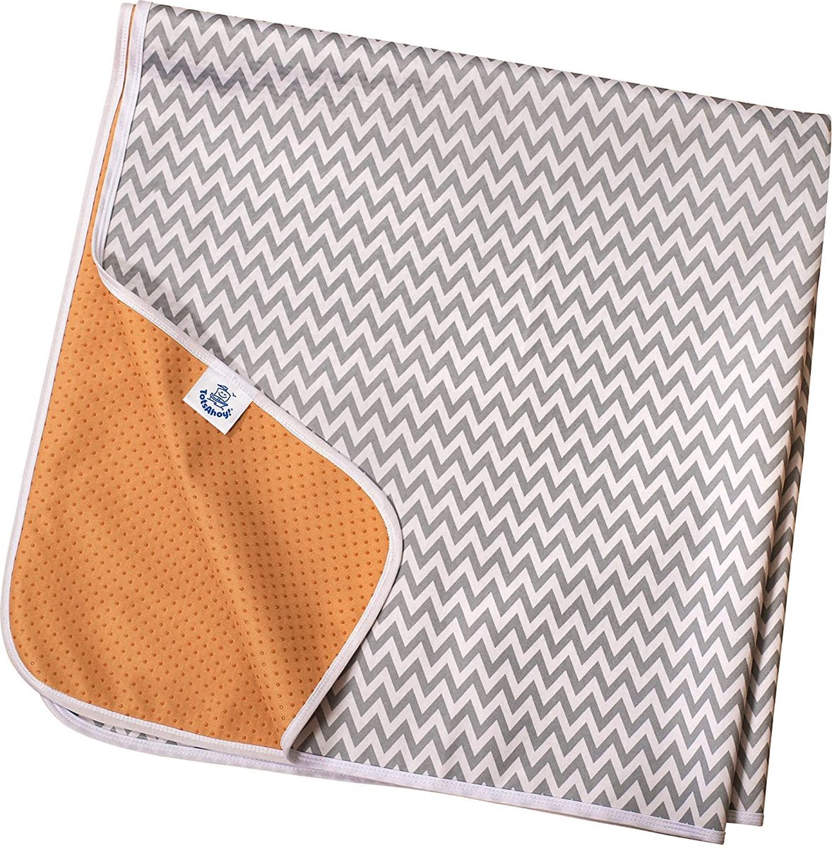 Antislip spuitmat grote vloerbeschermer voor kinderstoel (grijze chevron) splat / spatmat