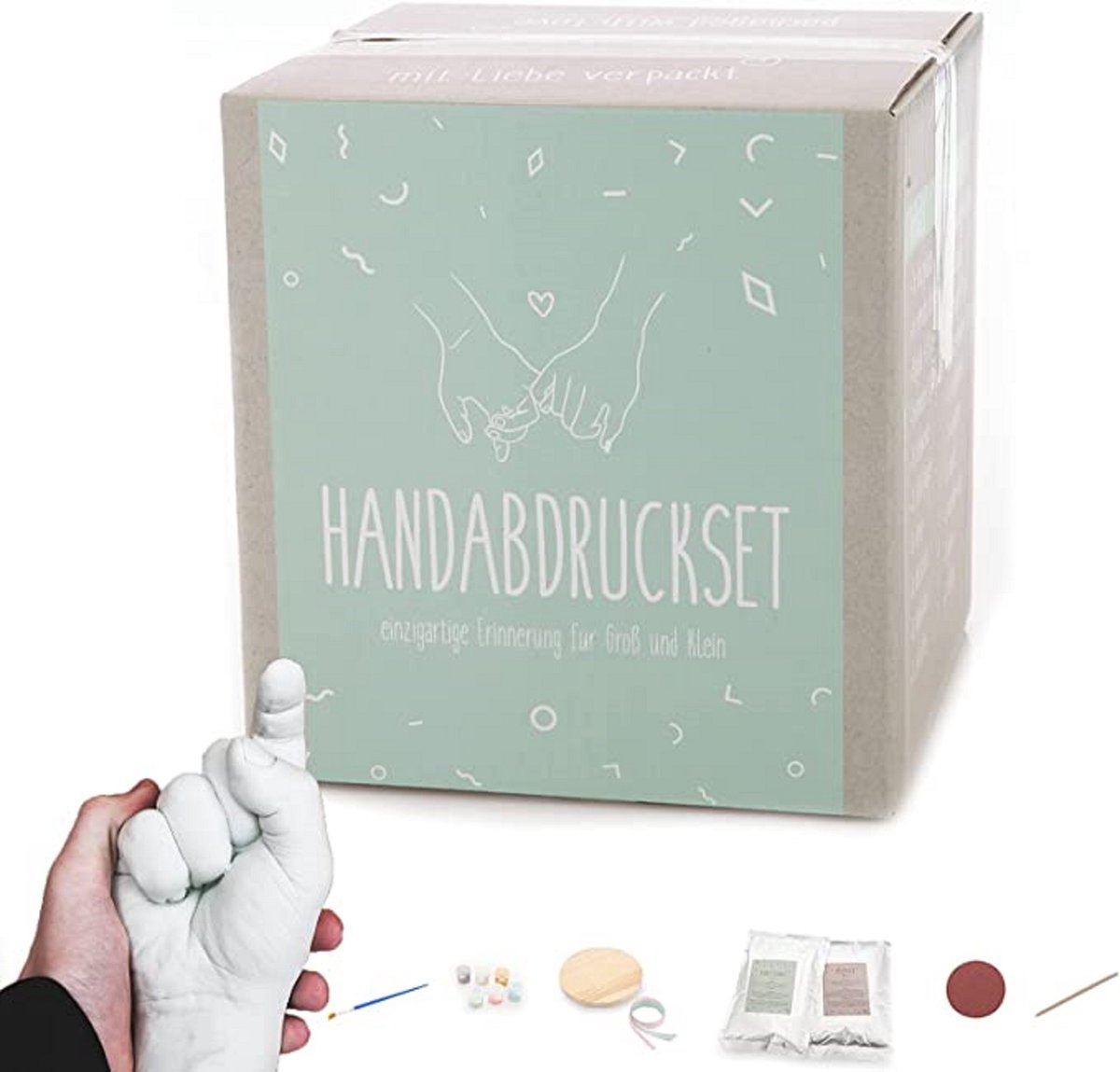 Goedkoopste Handafdrukset , Handen Casting Kit , Handafdruk Set voor Koppels voor vele Gelegenheden, 3D Hand Molding Kit all-in-one Hand-Casting Kit met Alginaat en Gips,Doe-Het-Zelf / Babygeschenkset