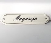 Emaille deurbordje naamplaatje Magazijn - 11 x 2,7 cm Klassiek NP-KS-S2 Schuinschrift