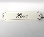 Emaille deurbordje naamplaatje Heren - 11 x 2,7 cm Klassiek NP-KS-S2 Schuinschrift