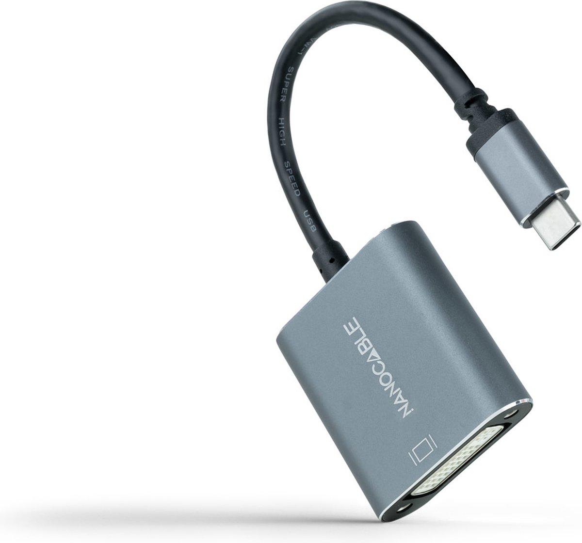 USB C to DVI Adapter NANOCABLE 10.16.4103-G Grey 15 cm