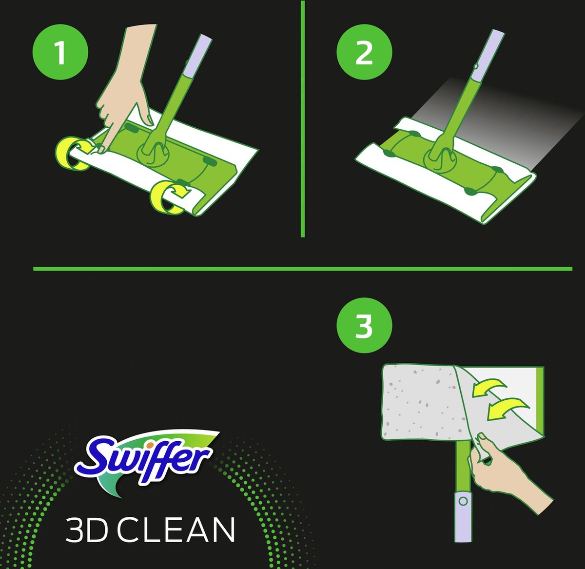 Swiffer Dry 3D Clean recharge chiffon de sol 7 pièces