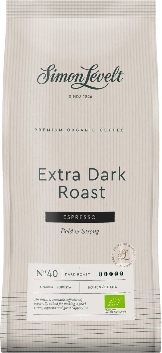 Simon Levelt Koffie Extra Dark Roast Espresso Bio 1000 gr