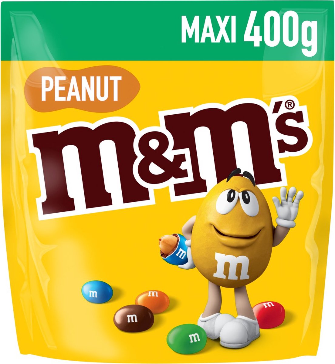 M&M's - Peanut- Maxi- 400 g- Traktatie- Uitdeelzak- Verjaardag- Hersluitbaar