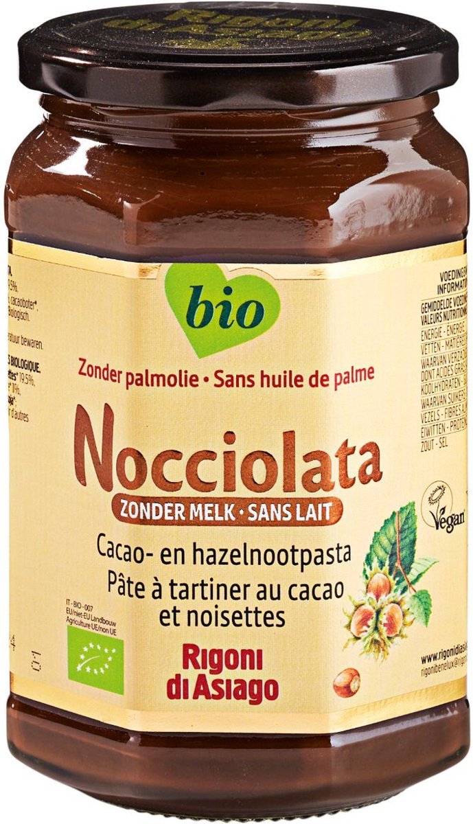 Nocciolata Hazelnootpasta zonder Melk Bio 700 gr