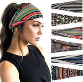 BOTC Haarband - 6 Stuks Vouwen Haarbanden Set - Dames haarbanden - 23*10CM - 6 kleuren mixen - Sport Yoga Haarbanden