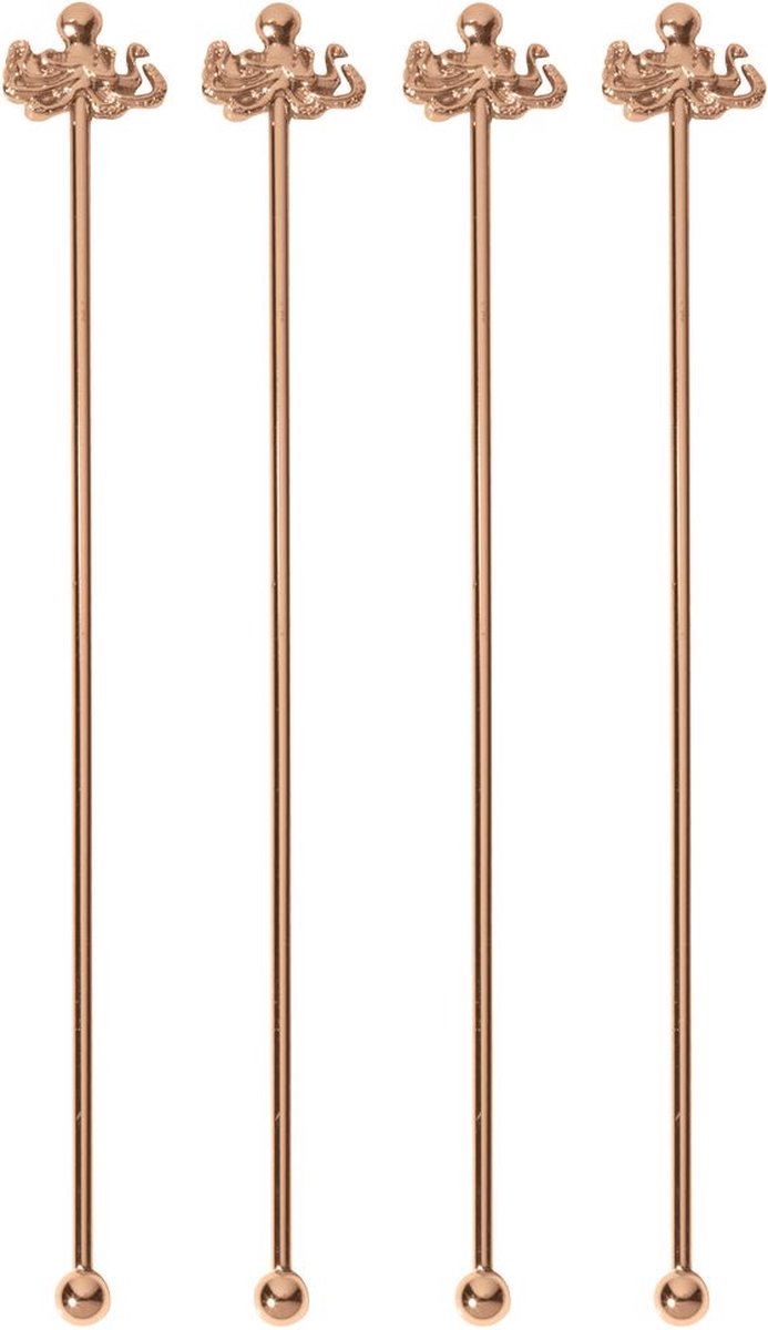 Paderno Cocktail Lepels BAR Octopus Koper 18.5 cm - 4 Stuks