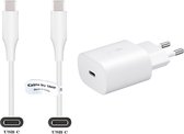 Snellader + 2,0m USB C kabel (3.1). 25W Fast Charger lader. PD oplader adapter geschikt voor o.a. ZTE Nubia Z18 Mini, Nubia Z20, Nubia Z30 Pro, S30 Pro, S30 SE, S30