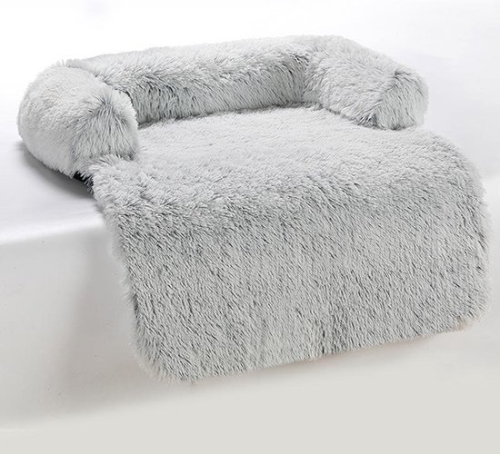 Topmast Hondenmat Comfy - Hondenmand Donut - Hondenbed - Hondendeken Bank - 115 x 85 cm - Grijs - Dierenkussen voor hond of kat