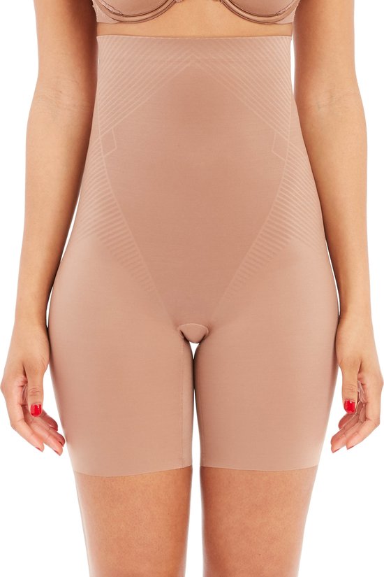 Spanx Thinstincts 2.0 High Waisted Mid Thigh Short - Beige - Maat L