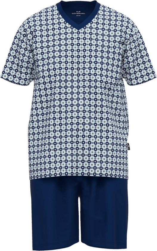 Gotzburg heren shortama - blauw dessin - Maat: