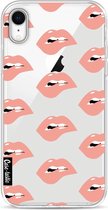 Casetastic Apple iPhone XR Hoesje - Softcover Hoesje met Design - Lips everywhere Print