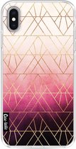 Casetastic Apple iPhone XS Max Hoesje - Softcover Hoesje met Design - Pink Ombre Triangles Print