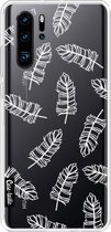 Casetastic Huawei P30 Pro Hoesje - Softcover Hoesje met Design - Feathers Outline Print