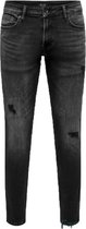 Jeansbroek- jeans heren- Onsloom slim- Black- Only & Sons- Spijkerbroek- Zwart- Scheuren- W30L32