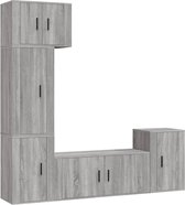 vidaXL - 5-delige - Tv-meubelset - bewerkt - hout - grijs - sonoma - eikenkleurig