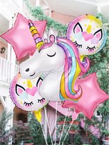 Unicorn ballon set van 5 - verjaardag - unicorn party - kinderfeestje - Unicorn - eenhoorn - Party - ballon - feestballon - themafeest - set van 5