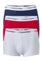 Calvin Klein low rise trunks (3-pack) - lage heren boxers kort - rood - wit en blauw -  Maat: S