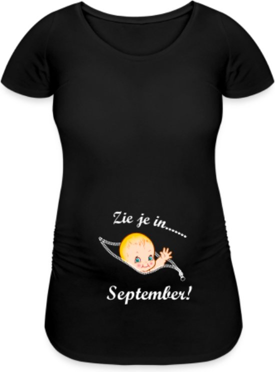 Zwangerschapsshirt - Zie je in September - maat L