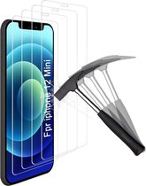 Screenprotector - I-Phone 12 min 5,4 - PRO 3D Glass - 9H - Beschermlaagje - GREEN ON