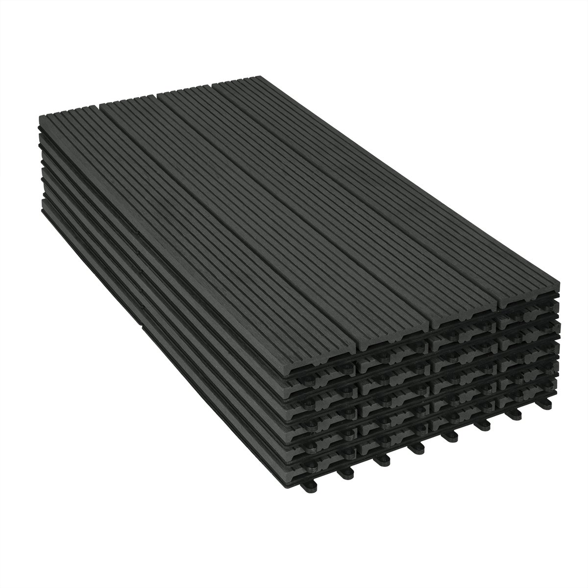 Kamyra® Patio Tuintegels met Kliksysteem - Set van 6 - Weerbestendig & Stevig - Tuin Tegel, Tuintegels - 30x60x2 cm - Antraciet