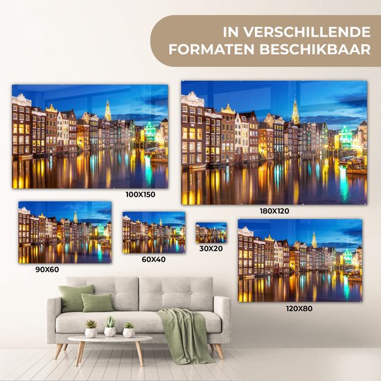 Peinture sur Verre - Lumière - Reflet - Amsterdam - 150x100 cm - Peintures sur Verre Peintures - Photo sur Glas