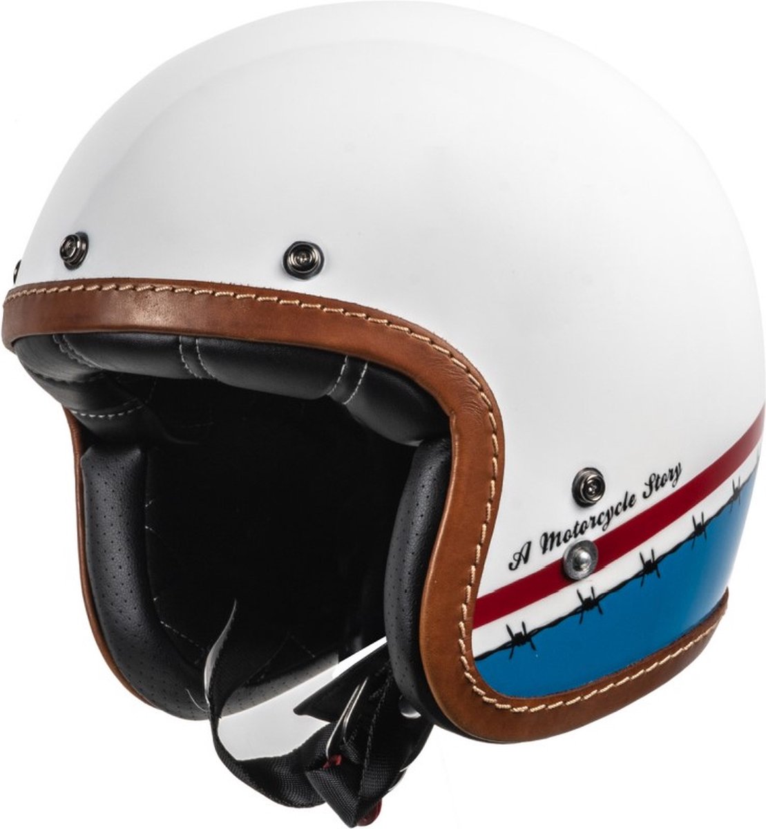 Helstons Evasion Helmet Carbon Fiber White Blue Red XL - Maat XL - Helm