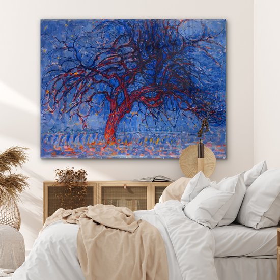 Peinture sur Verre - Arbre Rouge - Piet Mondrian - 160x120 cm - Peintures sur Verre Peintures - Photo sur Glas
