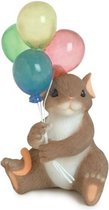 Charming Tails- Celebrate- Verjaardagscadeau- Ballonnen- Hoogte 9,5cm- Woonkamer Decoratie- Fitz & Floyd- Vintage- Hangemaakt- Driedimensionale Wenskaart