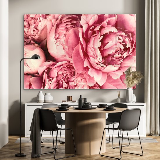 Peintures sur Verre - Roses - Bloem - Rose - 180x120 cm - Peintures Plexiglas