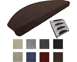 Elite Trapmatten - 13 stuks - Lima donker Bruin - 56x17x3,5cm - halve maantjes