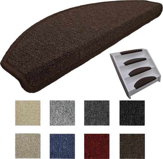 Tapis d'escalier 13x Lima brun foncé 56x17x3,5cm