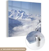 Peinture sur Verre - Alpes - Neige - Berg - 50x50 cm - Peintures sur Verre Peintures - Photo sur Glas