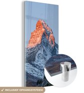 MuchoWow® Peinture sur verre 60x120 cm - Peinture sur verre acrylique - Le Cervin en Suisse au lever du soleil - Photo sur verre - Peintures
