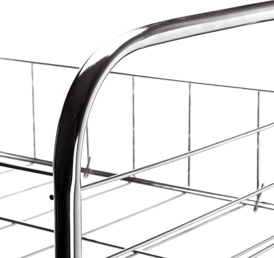 MSV Keuken badkamer Trolley Rvs Metaal Zilver Met Wielen 41 X Msv keuken badkamer trolley rvs metaal zilver met wielen 41 x