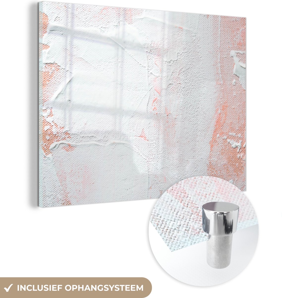 MuchoWow® Glasschilderij 80x60 cm - Schilderij acrylglas - Verf - Abstract - Design - Foto op glas - Schilderijen