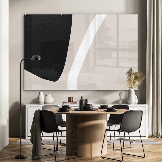 MuchoWow® Peinture sur verre 150x100 cm - Peinture sur verre acrylique - Pastel - Minimalisme - Formes - Photo sur verre - Peintures